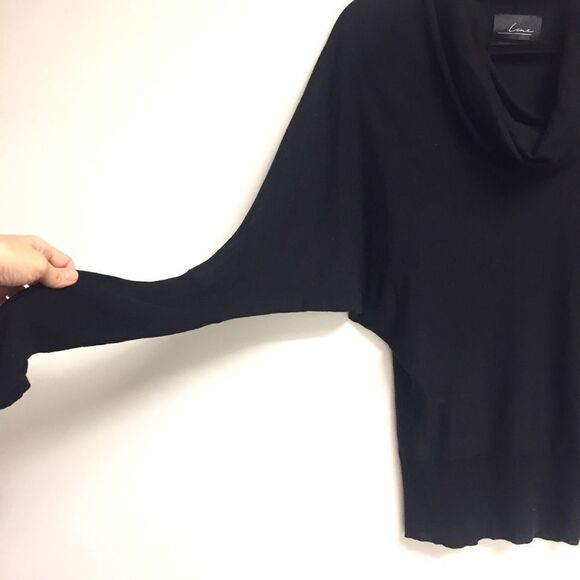 LINE THE LABEL KNITWEAR Cashmere Cowl Neck Dolman Sleeve Sweater Black S - Picture 4 of 8